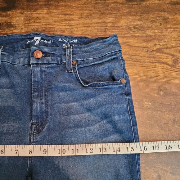 7 For All Mankind Jeans Size 30 High Rise Skinny Medium Dark Wash Stretch - Picture 7 of 10